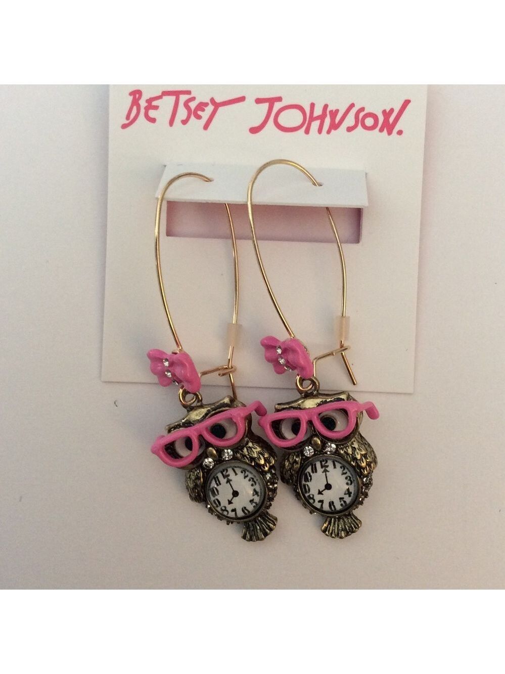 Betsey Johnson Owl Earrings NWT